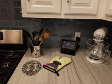 Load image into Gallery viewer, Easter Eggs Pug Black Oven Mitt BB6006OVMT