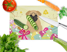 Load image into Gallery viewer, Easter Eggs Pug Brown Glass Cutting Boards – Durable, Decorative Kitchen Art Large BB6007LCB