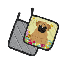 Load image into Gallery viewer, Easter Eggs Pug Brown Pot Holders - Set of 2 - Heat-Resistant Kitchen Essentials BB6007PTHD