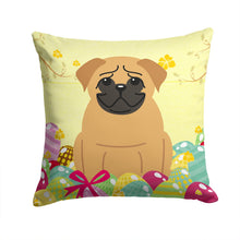 Load image into Gallery viewer, Easter Eggs Pug Brown Throw Pillow - 14x14 Decorative Pillow – Art for Your Home &amp; Patio BB6007PW1414