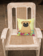 Load image into Gallery viewer, Easter Eggs Pug Brown Fabric Decorative Pillow BB6007PW1818
