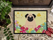 Load image into Gallery viewer, Easter Eggs Pug Fawn Doormat - 18x27 Decorative Floor Mat – Indoor/Outdoor Rug with Artistic Flair BB6008MAT