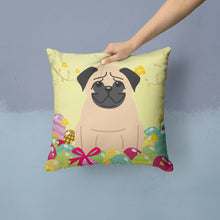 Load image into Gallery viewer, Easter Eggs Pug Fawn Throw Pillow - 14x14 Decorative Pillow – Art for Your Home &amp; Patio BB6008PW1414