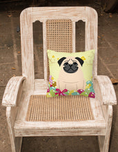 Load image into Gallery viewer, Easter Eggs Pug Fawn Fabric Decorative Pillow BB6008PW1818