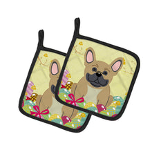 Load image into Gallery viewer, Easter Eggs French Bulldog Cream Pot Holders - Set of 2 - Heat-Resistant Kitchen Essentials BB6010PTHD