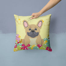 Load image into Gallery viewer, Easter Eggs French Bulldog Cream Throw Pillow - 14x14 Decorative Pillow – Art for Your Home &amp; Patio BB6010PW1414