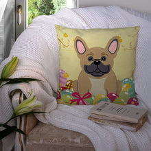 Load image into Gallery viewer, Easter Eggs French Bulldog Cream Throw Pillow - 14x14 Decorative Pillow – Art for Your Home &amp; Patio BB6010PW1414