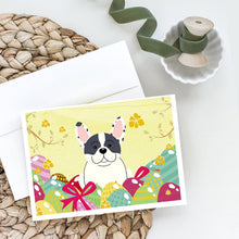 Load image into Gallery viewer, Easter Eggs French Bulldog Piebald Greeting Cards -  Blank Note Cards – 8-Pack of Artist-Designed Cards with Envelopes