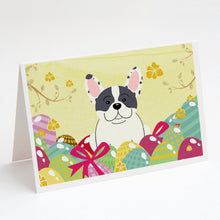 Load image into Gallery viewer, Easter Eggs French Bulldog Piebald Greeting Cards -  Blank Note Cards – 8-Pack of Artist-Designed Cards with Envelopes