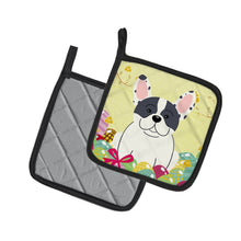 Load image into Gallery viewer, Easter Eggs French Bulldog Piebald Pot Holders - Set of 2 - Heat-Resistant Kitchen Essentials BB6011PTHD