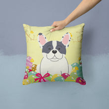 Load image into Gallery viewer, Easter Eggs French Bulldog Piebald Throw Pillow - 14x14 Decorative Pillow – Art for Your Home &amp; Patio BB6011PW1414