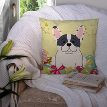 Load image into Gallery viewer, Easter Eggs French Bulldog Piebald Throw Pillow - 14x14 Decorative Pillow – Art for Your Home &amp; Patio BB6011PW1414