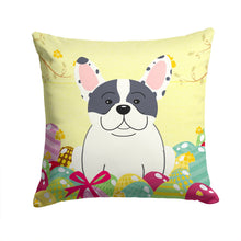 Load image into Gallery viewer, Easter Eggs French Bulldog Piebald Throw Pillow - 14x14 Decorative Pillow – Art for Your Home &amp; Patio BB6011PW1414