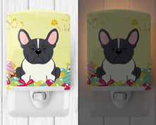Load image into Gallery viewer, Easter Eggs French Bulldog Black White Ceramic Night Light BB6012CNL