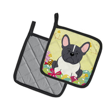 Load image into Gallery viewer, Easter Eggs French Bulldog Black White Pot Holders - Set of 2 - Heat-Resistant Kitchen Essentials BB6012PTHD