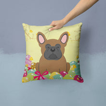 Load image into Gallery viewer, Easter Eggs French Bulldog Brown Throw Pillow - 14x14 Decorative Pillow – Art for Your Home &amp; Patio BB6013PW1414