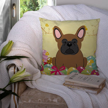 Load image into Gallery viewer, Easter Eggs French Bulldog Brown Throw Pillow - 14x14 Decorative Pillow – Art for Your Home &amp; Patio BB6013PW1414