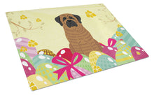 Load image into Gallery viewer, Easter Eggs Mastiff Brindle Glass Cutting Boards – Durable, Decorative Kitchen Art Large BB6015LCB