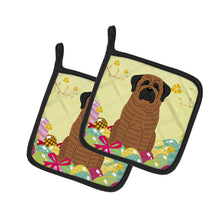 Load image into Gallery viewer, Easter Eggs Mastiff Brindle Pot Holders - Set of 2 - Heat-Resistant Kitchen Essentials BB6015PTHD