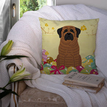 Load image into Gallery viewer, Easter Eggs Mastiff Brindle Throw Pillow - 14x14 Decorative Pillow – Art for Your Home &amp; Patio BB6015PW1414