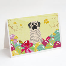 Load image into Gallery viewer, Easter Eggs Mastiff Brindle White Greeting Cards -  Blank Note Cards – 8-Pack of Artist-Designed Cards with Envelopes