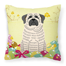 Load image into Gallery viewer, Easter Eggs Mastiff Brindle White Fabric Decorative Pillow BB6016PW1818
