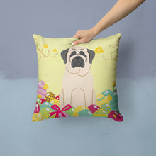Load image into Gallery viewer, Easter Eggs Mastiff White Throw Pillow - 14x14 Decorative Pillow – Art for Your Home &amp; Patio BB6017PW1414
