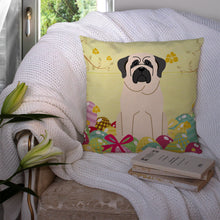 Load image into Gallery viewer, Easter Eggs Mastiff White Throw Pillow - 14x14 Decorative Pillow – Art for Your Home &amp; Patio BB6017PW1414