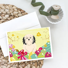 Load image into Gallery viewer, Easter Eggs Lowchen Greeting Cards -  Blank Note Cards – 8-Pack of Artist-Designed Cards with Envelopes