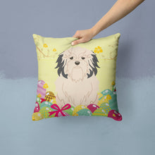 Load image into Gallery viewer, Easter Eggs Lowchen Throw Pillow - 14x14 Decorative Pillow – Art for Your Home &amp; Patio BB6019PW1414