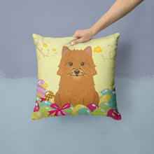 Load image into Gallery viewer, Easter Eggs Norwich Terrier Throw Pillow - 14x14 Decorative Pillow – Art for Your Home &amp; Patio BB6020PW1414