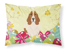 Load image into Gallery viewer, Easter Eggs Basset Hound Fabric Standard Pillowcase – Artistic Decorative Front, White Back BB6021PILLOWCASE