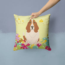 Load image into Gallery viewer, Easter Eggs Basset Hound Throw Pillow - 14x14 Decorative Pillow – Art for Your Home &amp; Patio BB6021PW1414