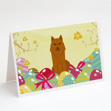 Load image into Gallery viewer, Easter Eggs Karelian Bear Dog Greeting Cards -  Blank Note Cards – 8-Pack of Artist-Designed Cards with Envelopes