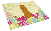 Load image into Gallery viewer, Easter Eggs Karelian Bear Dog Glass Cutting Boards – Durable, Decorative Kitchen Art Large BB6022LCB