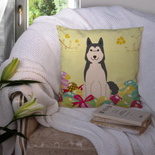 Load image into Gallery viewer, Easter Eggs West Siberian Laika Spitz Throw Pillow - 14x14 Decorative Pillow – Art for Your Home &amp; Patio BB6025PW1414