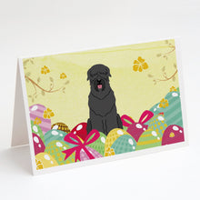 Load image into Gallery viewer, Easter Eggs Black Russian Terrier Greeting Cards -  Blank Note Cards – 8-Pack of Artist-Designed Cards with Envelopes