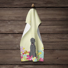 Load image into Gallery viewer, Easter Eggs Black Russian Terrier Kitchen Towel – Artistic Dish Towel for Everyday Use BB6026KTWL