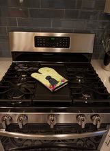 Load image into Gallery viewer, Easter Eggs Black Russian Terrier Oven Mitt BB6026OVMT