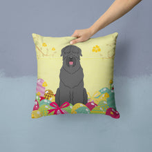 Load image into Gallery viewer, Easter Eggs Black Russian Terrier Throw Pillow - 14x14 Decorative Pillow – Art for Your Home &amp; Patio BB6026PW1414