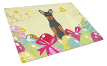 Load image into Gallery viewer, Easter Eggs Manchester Terrier Glass Cutting Boards – Durable, Decorative Kitchen Art Large BB6028LCB
