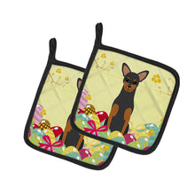 Load image into Gallery viewer, Easter Eggs Manchester Terrier Pot Holders - Set of 2 - Heat-Resistant Kitchen Essentials BB6028PTHD