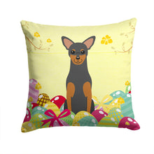 Load image into Gallery viewer, Easter Eggs Manchester Terrier Throw Pillow - 14x14 Decorative Pillow – Art for Your Home &amp; Patio BB6028PW1414