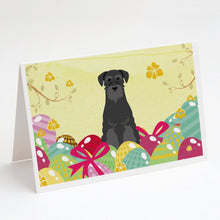 Load image into Gallery viewer, Easter Eggs Standard Schnauzer Black Greeting Cards -  Blank Note Cards – 8-Pack of Artist-Designed Cards with Envelopes