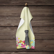 Load image into Gallery viewer, Easter Eggs Standard Schnauzer Black Kitchen Towel – Artistic Dish Towel for Everyday Use BB6032KTWL