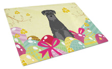 Load image into Gallery viewer, Easter Eggs Standard Schnauzer Black Glass Cutting Boards – Durable, Decorative Kitchen Art Large BB6032LCB