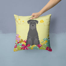 Load image into Gallery viewer, Easter Eggs Standard Schnauzer Black Throw Pillow - 14x14 Decorative Pillow – Art for Your Home &amp; Patio BB6032PW1414