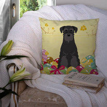 Load image into Gallery viewer, Easter Eggs Standard Schnauzer Black Throw Pillow - 14x14 Decorative Pillow – Art for Your Home &amp; Patio BB6032PW1414