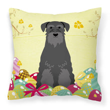 Load image into Gallery viewer, Easter Eggs Standard Schnauzer Black Fabric Decorative Pillow BB6032PW1818