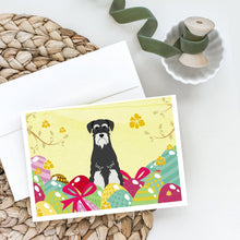 Load image into Gallery viewer, Easter Eggs Standard Schnauzer Salt and Pepper Greeting Cards -  Blank Note Cards – 8-Pack of Artist-Designed Cards with Envelopes